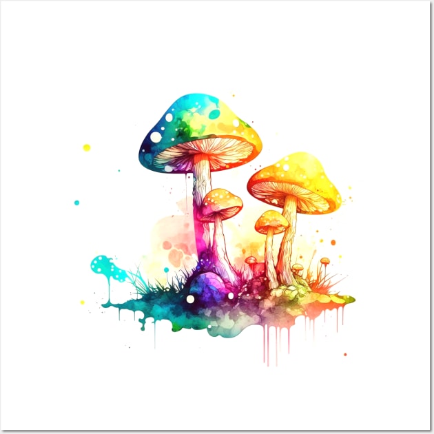 MUSHROOMS WATER COLOR Wall Art by AMOS_STUDIO